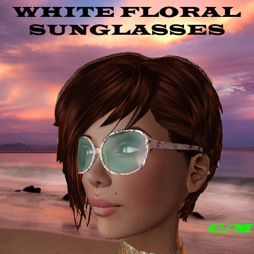 Sun Glasses WHITE FLORAL