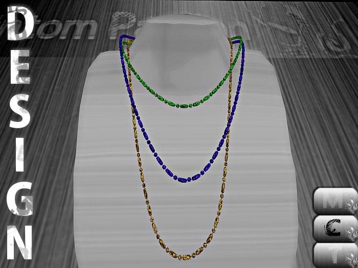 Mardi Gras Bead Triple Necklace