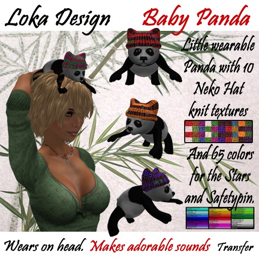 Loka Design ~ Baby Panda on Head