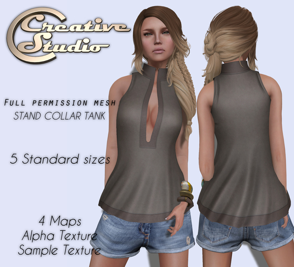 - CREATIVE STUDIO - Stand Collar Tank 
