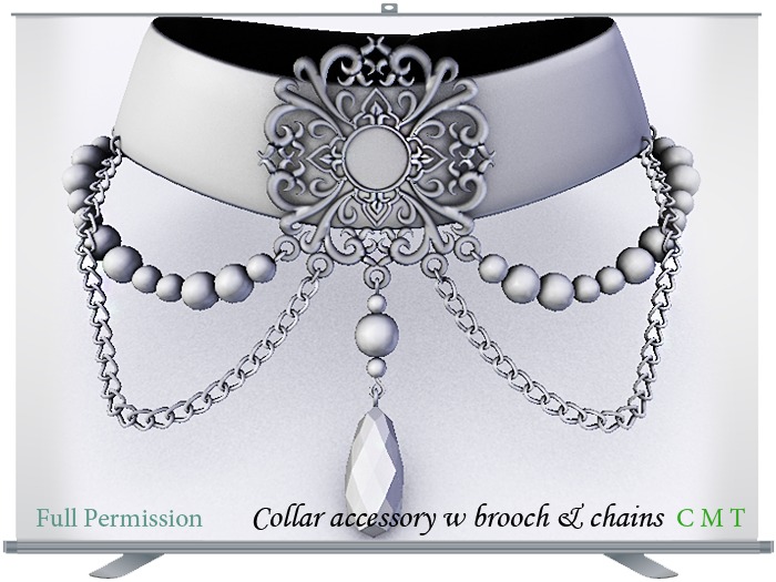 Collar accessory w brooch & chains Full Permission