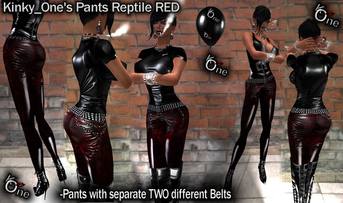 KinkyOne's Pants Reptile RED