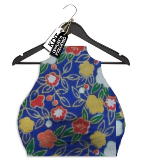 -knit- halter top - flowers