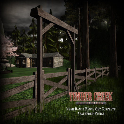 [Timber Creek] Mesh Ranch Fence Set-Weathered-Boxed