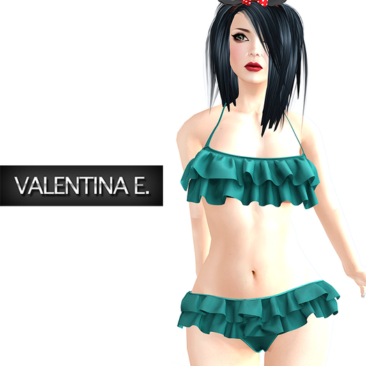 Valentina E.Carmen Ruffled Bikini Teal