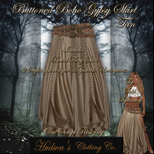 Buttoned Boho Gypsy Skirt *Copy* ~Candace Hudson