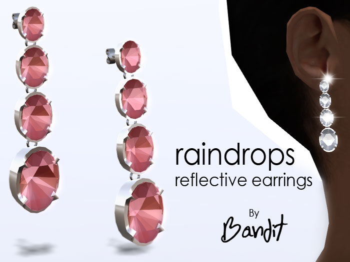 New Full Reflective taindrops earrings reflective rubys