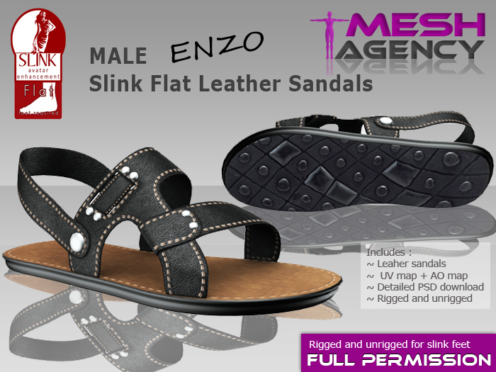 Slink MALE flat sandals "Enzo" - FULL PERM