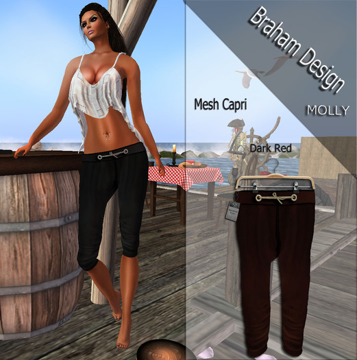 Braham Design MOLLY Capri DarkRed Mesh