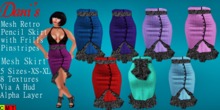 *Dani's* Mesh Retro Pencil Skirt with Frills Sparkle