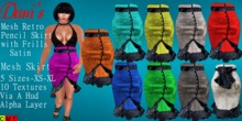 *Dani's* Mesh Retro Pencil Skirt with Frills Satin