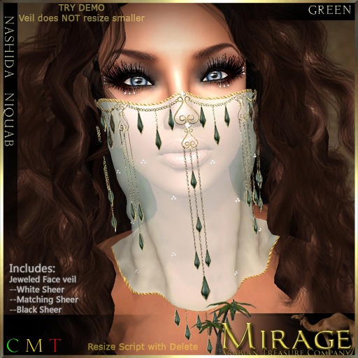 =Mirage= Nashida Niquab - Green