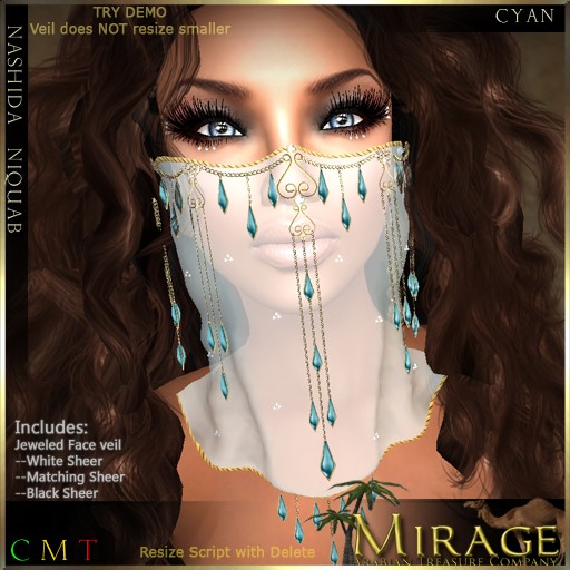 =Mirage= Nashida Niquab - Cyan