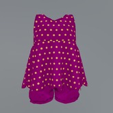 Pink Dots Mesh Child Tunic Set