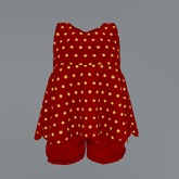 Red Dots Mesh Child Tunic Set