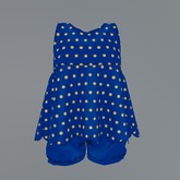 Blue Dots Mesh Child Tunic Set