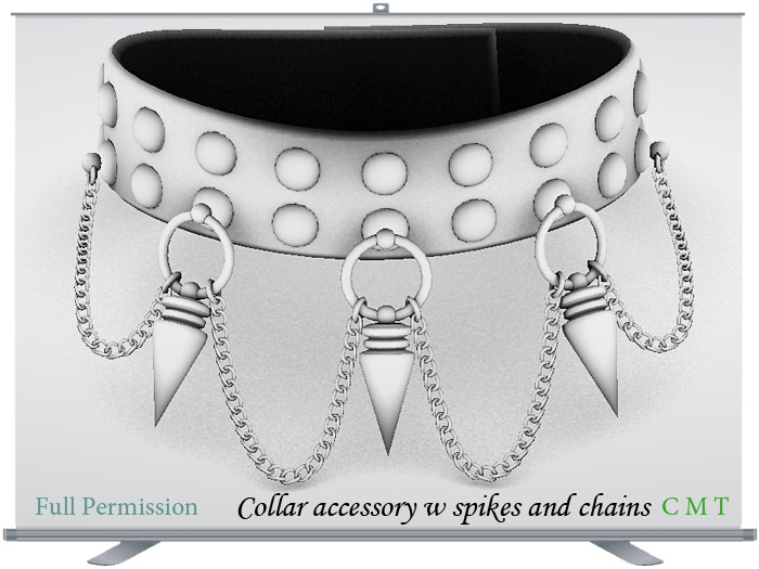 Collar accessory w spikes and chains Full Permission.