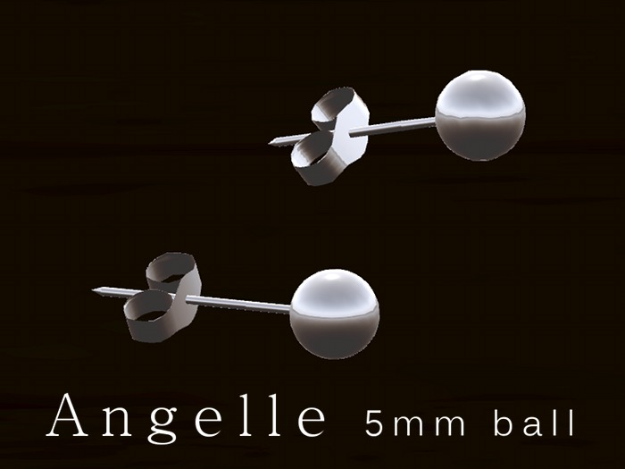 Angelle 5mm ball stud earrings ~ silver ~