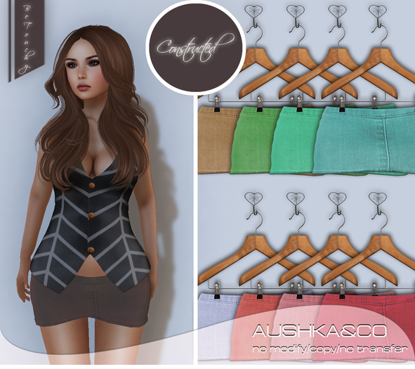 A&CO-Yves Ultra Mini Denim Skirt-Lights-All with HUD
