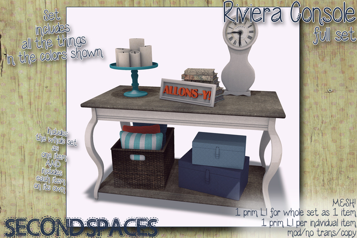 Second Spaces - Riviera Console - whole set (bxd1)