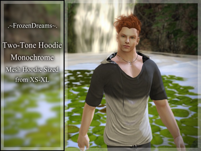 .~FrozenDreams~. Two-Tone Hoodie Monochrome