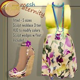 60M Floral Fitmesh maternity DRESS <BOX>