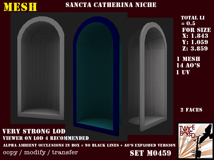 Mesh elegant niche Li = 0.5, 2 texture faces M0459