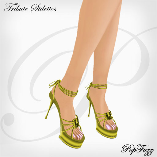 Gold Tribute Stilettos by PopFuzz