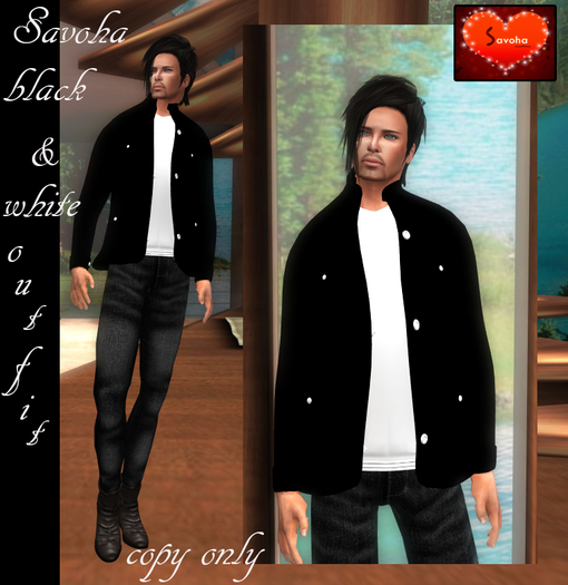 savoha Mens jacket & jeans black
