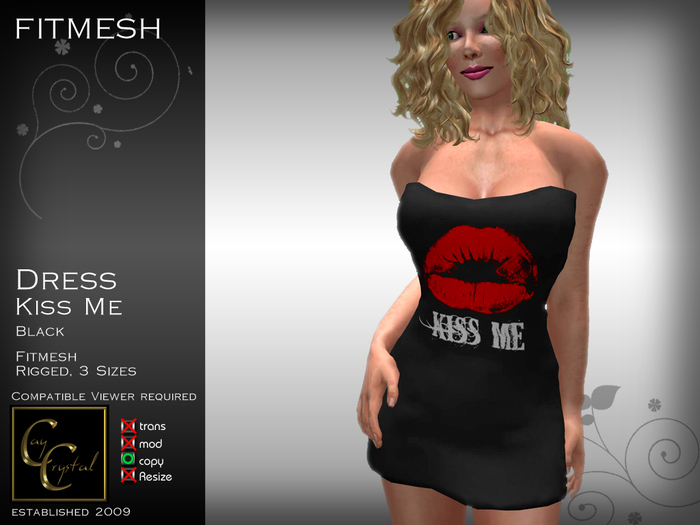 CCD FITMESH Dress Kiss Me Black