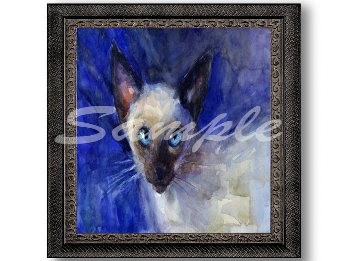 Siamese cat watercolor