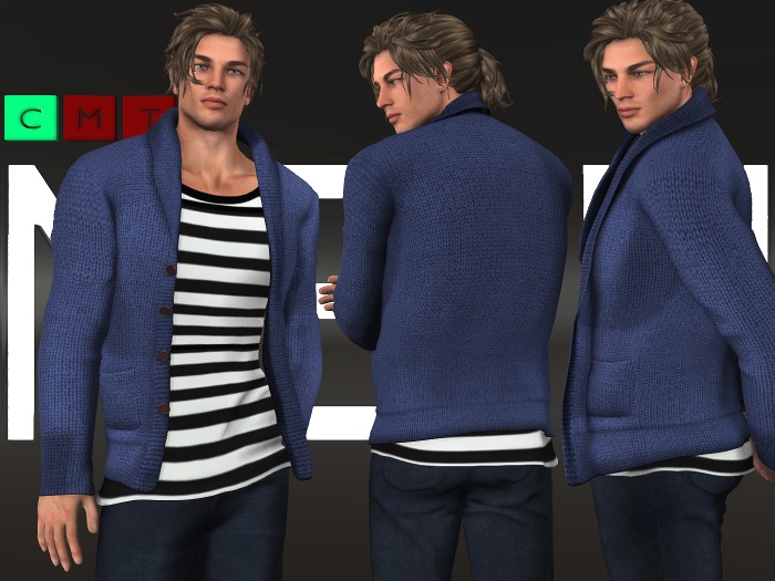 *S.D* Fitted & Standard Mesh Striped Tee (Optional) & Blue Cardigan *FULL Version*