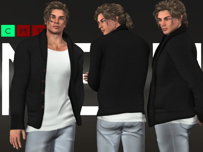 *S.D* Fitted & Standard Mesh White Tee (Optional) & Black Cardigan *FULL Version*