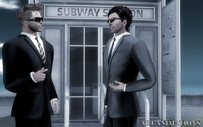 ART Animations - Conversation between two men (couple static animation poses)