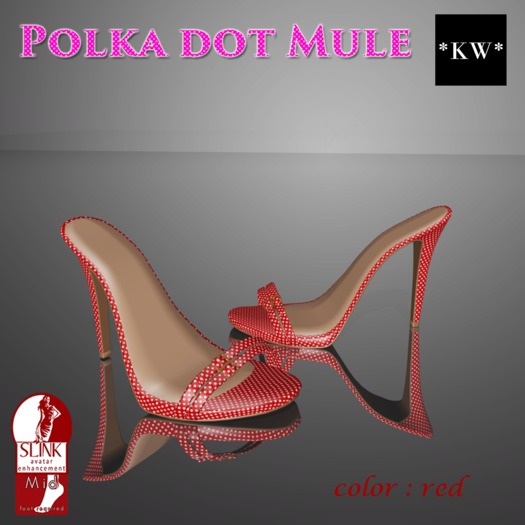 *KW* Polka dot Mule (red)