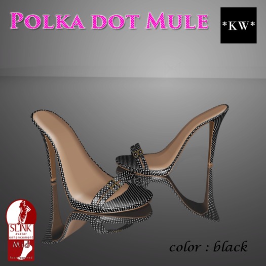 *KW* Polka dot Mule (black)