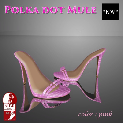 *KW* Polka dot Mule (pink)