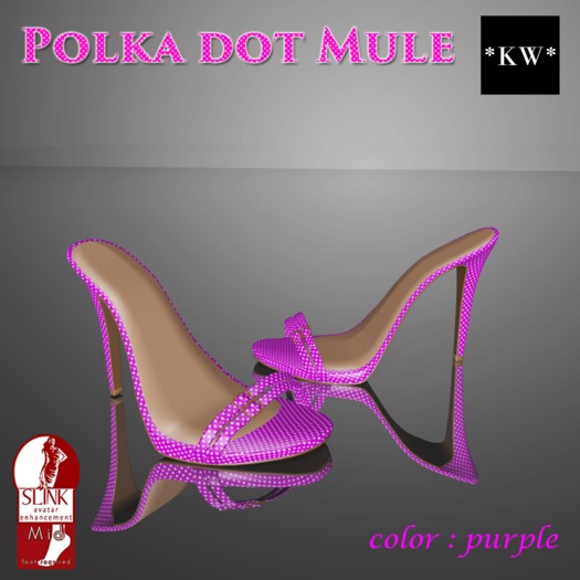 *KW* Polka dot Mule (purple)