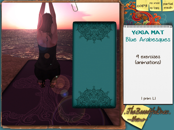 .:TBOHome:. Yoga mat-Blue Arabesques
