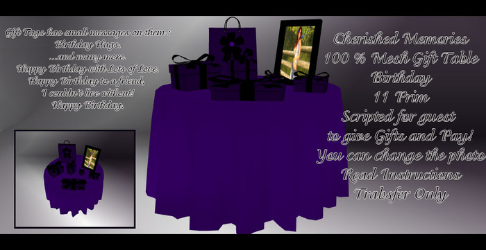Birthday Gift Table Dark Purple