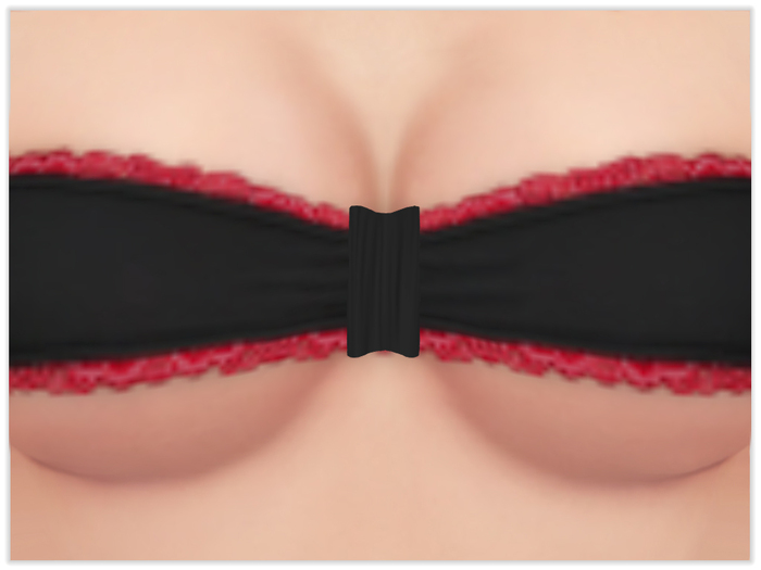 Gawk! Black/Red Bandeau Top