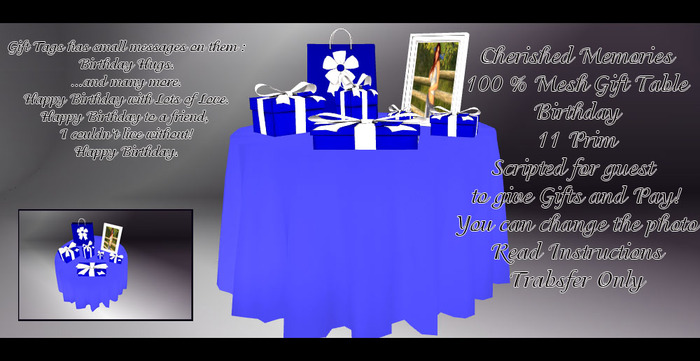 Birthday Gift Table Dark Purple