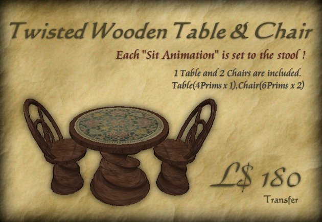 Twisted Wooden Table & Chair