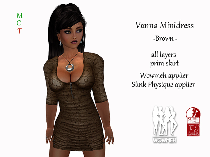 Vanna Minidress - Brown (includes WowMeh & Physique appliers)