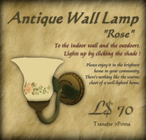 Antique Wall Lamp "Rose"