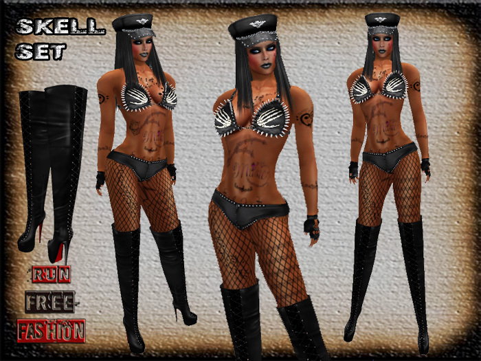 *RFF*Skeleton Bra Set