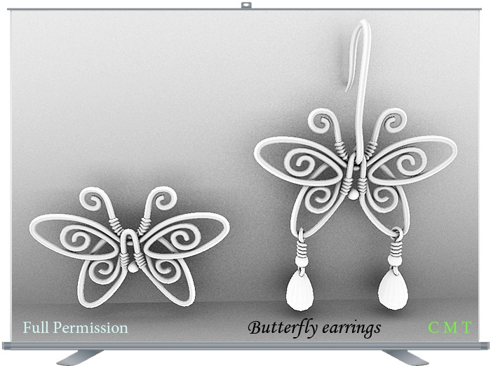 Butterfly earrings w deco Full Permission