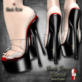 ~Black Arts~Black Swan Stilettos Black/Crys for Slink High Feet