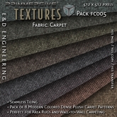 [FC005] 8 512px Modern Colored Dense Plush Carpet Textures for Area Rugs and Interiors by E&D ENGINEERING