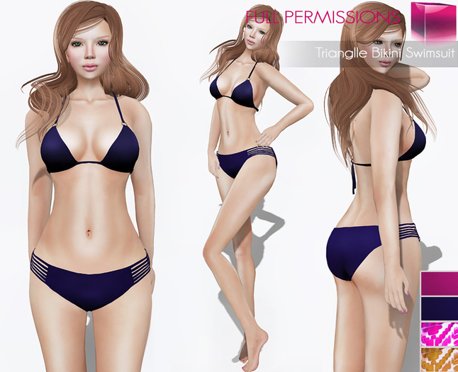 Full Perm Rigged Mesh Triangle Bikini Swimsuit